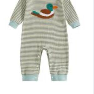 NWT Striped Duck stitched Kids One Piece